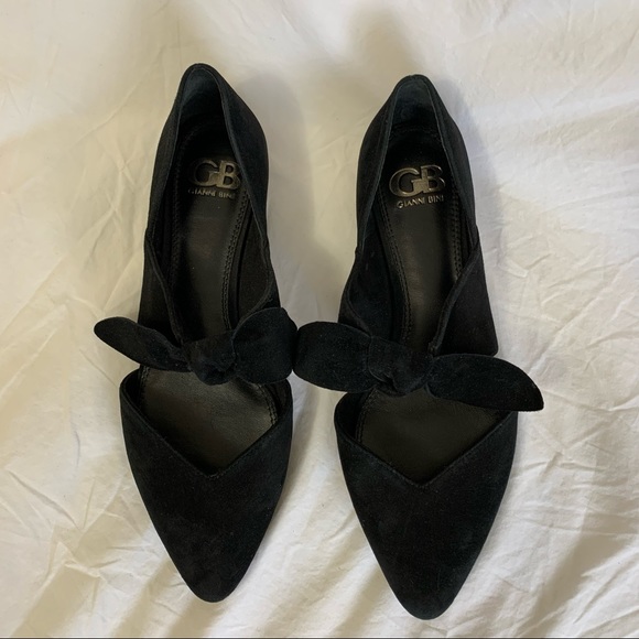 Gianni Bini Shoes - Gianni Bini black Vaca-Shun Suede Bow Tie Pointed toe Flats, women’s 8, comfort